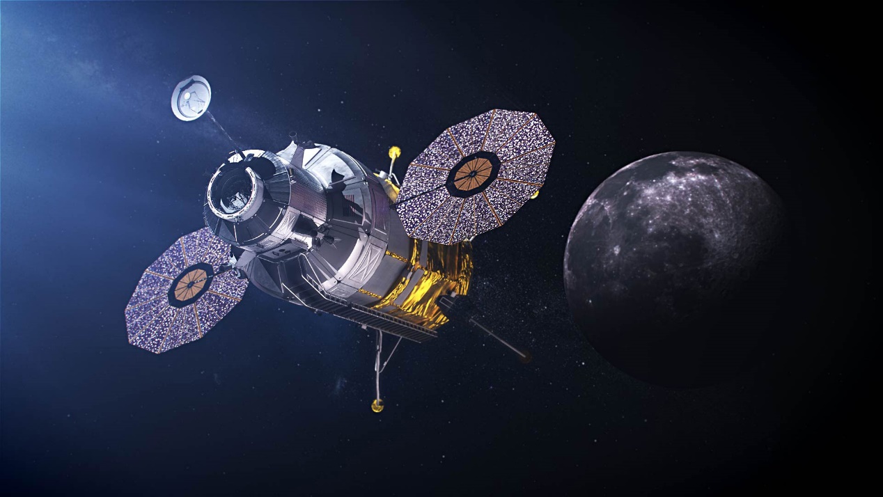 Καλλιτεχνική απεικόνιση του διαστημικού οχήματος της αποστολής Artemis που θα προσεληνώσει αστροναύτες στη Σελήνη (copyright NASA).